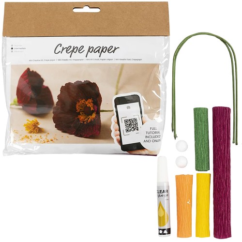 Rich red poppies crepe paper - rich,