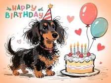 Cute Dachshund Happy Birthday