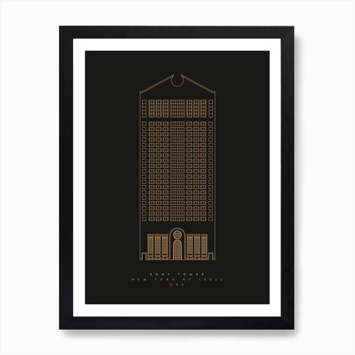 Sony tower art print - sony, framed