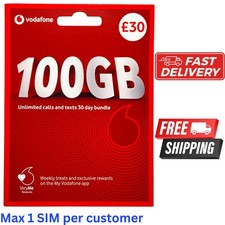 1 x New Vodafone UK SIM Card