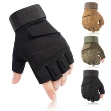 Tactical Hard Knuckle Half Finger Gloves Army Casual Airsoft Work Fingerless UK