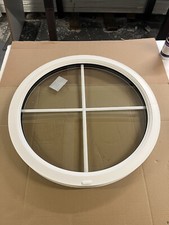 White Round circle upvc window 600mm With Geo Bar Cross And Clear A Rated Glass
