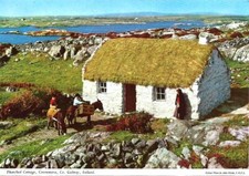 Connemara Co. Galway Thatched Cottage Donkey John Hinde c.1965 Ireland Irish