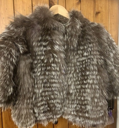 Womens silver fox fur cropped - silver,