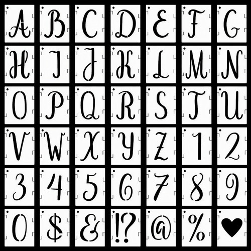 Inch letter stencils - 2, stencils,