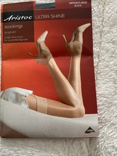 Aristoc Ultra Shine Stockings 10 Denier Black Med/large