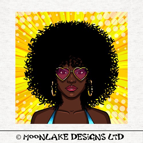 Pop art glasses afro lady - pop,
