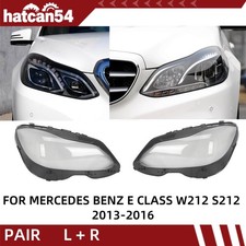 FOR MERCEDES BENZ E CLASS W212 2013-2016 HEADLIGHT LAMP GLASS LENS COVER L + R