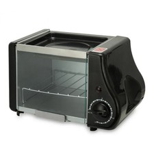 220V Mini Electric Oven Roast Grill Toaster Cake Bread Maker Steak Fried Egg Pan