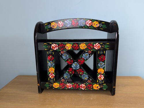 Wooden hand painted floral - hand,