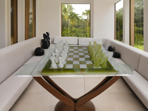 Handmade green white onyx - green, &