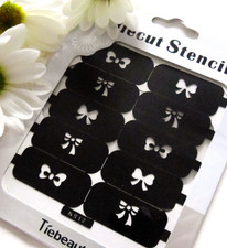Nail Art Diecut Stencil Guide Bows Bow-Ties Ribbons Tips Manicure Stickers S12