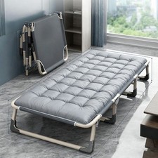 Single Foldable Folding Bed & Mattress Guest Bed Heavy Duty Portable Large Bed