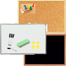 Cork Board Whiteboard Blackboard Combo - Notice Memo Display Board