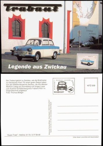 Postcard zwickau trabant trabi - postcard,