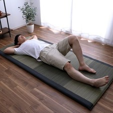 IKEHIKO Tatami Mattress Japanese rush grass 90×200 Twin Foldable Bed Futon Blue