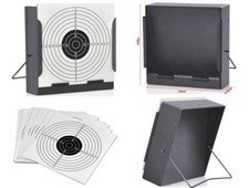 14cm SHOOTING TARGET HOLDER + 50 100 TARGETS AIR RIFLE PISTOL AIRSOFT PELLETS