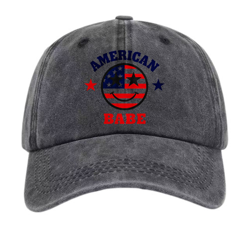 American babe smiley - smiley, flag