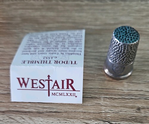 Vintage pewter tudor - vintage, thimble