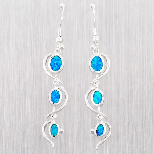 Heart ocean blue fire opal - blue,
