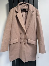 Zara Pink Double Breasted Lightweight Coat/ Blazer Size Small