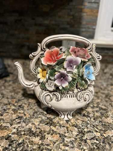 Vintage capodimonte teapot - capodimonte,