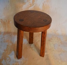 Early 20th Century Arts & Crafts Oak Milking Stool