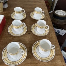 Elizabethan Staffordshire Vintage 80s Fine Bone China Cup & Saucers X 6 Set boxe