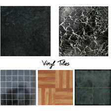 Vinyl Self Adhesive Tiles Black Marble Effect Wood Kitchen Bathroom Floor Tiles