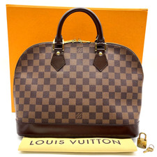 Auth Louis Vuitton Damier Ebene Alma PM N51131 Handbag W/Box/Dustbag SK100128