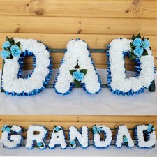 DAD GRANDAD Funeral Flowers Artificial Tribute Package Wreath Silk Grave Letters