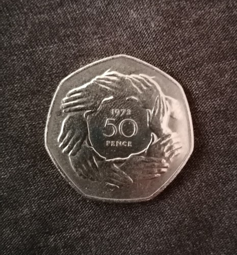 1973 old large 50p - large, clasped