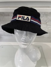 FILA Retro Vintage Reversible Bucket Hat Black Music Festival Summer Y2K Hipster