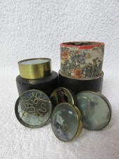 Set of 5 Victorian Glass and Metal Kaleidoscope Pieces in a Custom Sized Pot