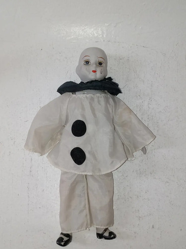 Vintage porcelain clown doll - porcelain,