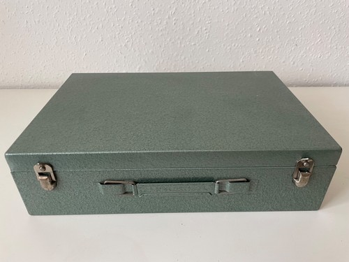 Vintage green tin box money - box,,