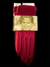 Vintage Grandoe Casuals Tucson Gloves Size B L/XL Red Wool Cashmere Leather NWT