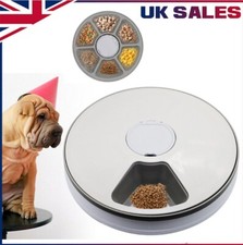 Automatic Pet Feeder 6 Meal Trays with Digital Timer Dry Cat Food Dispenser UK