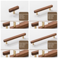 Walnut+Brass Cabinet Knobs