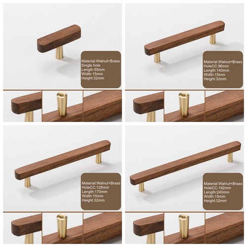 Walnut brass cabinet - cabinet, knobs