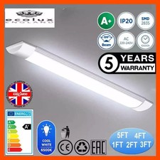 LED Batten Light 6500K Daylight Fluorescent Strip Light Slim Fitting Garage Lamp