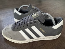 ADIDAS Hamburg Mens Terrace Running Trainers, Grey/White- Size 8 (S79987)