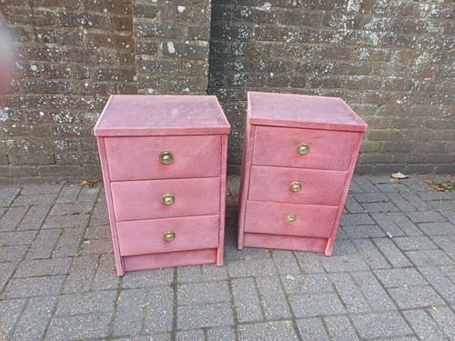 Pair vintage pink velvet 3 - pink,