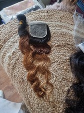 12A PERUVIAN HUMAN HAIR 24+22INCH 4x4 LACE CLOSURE 1B/4/33# OMBRE BODY WAVE 150g