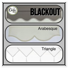 Roller Blinds Scallop, Arabesque & Triangle In Blackout Fabric custom cut