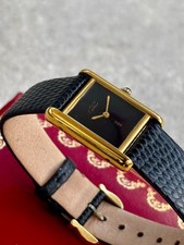Cartier Tank Must, Stealth Black Dial, 18K Vermeil Gold, Serviced 2024