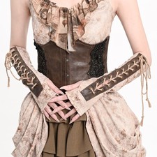 Womens Gothic Oversleeves Halloween Vampire Steampunk Gloves Post-Apocalyptic
