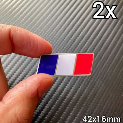 French flag aluminum badge - 2x,