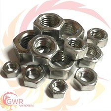 3/16" 1/4" 5/16 3/8 1/2 3/4 BSW Whitworth Hexagon Full Nuts - A2 Stainless Steel