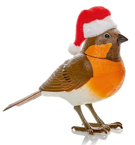 Animated singing robin santa - singing,